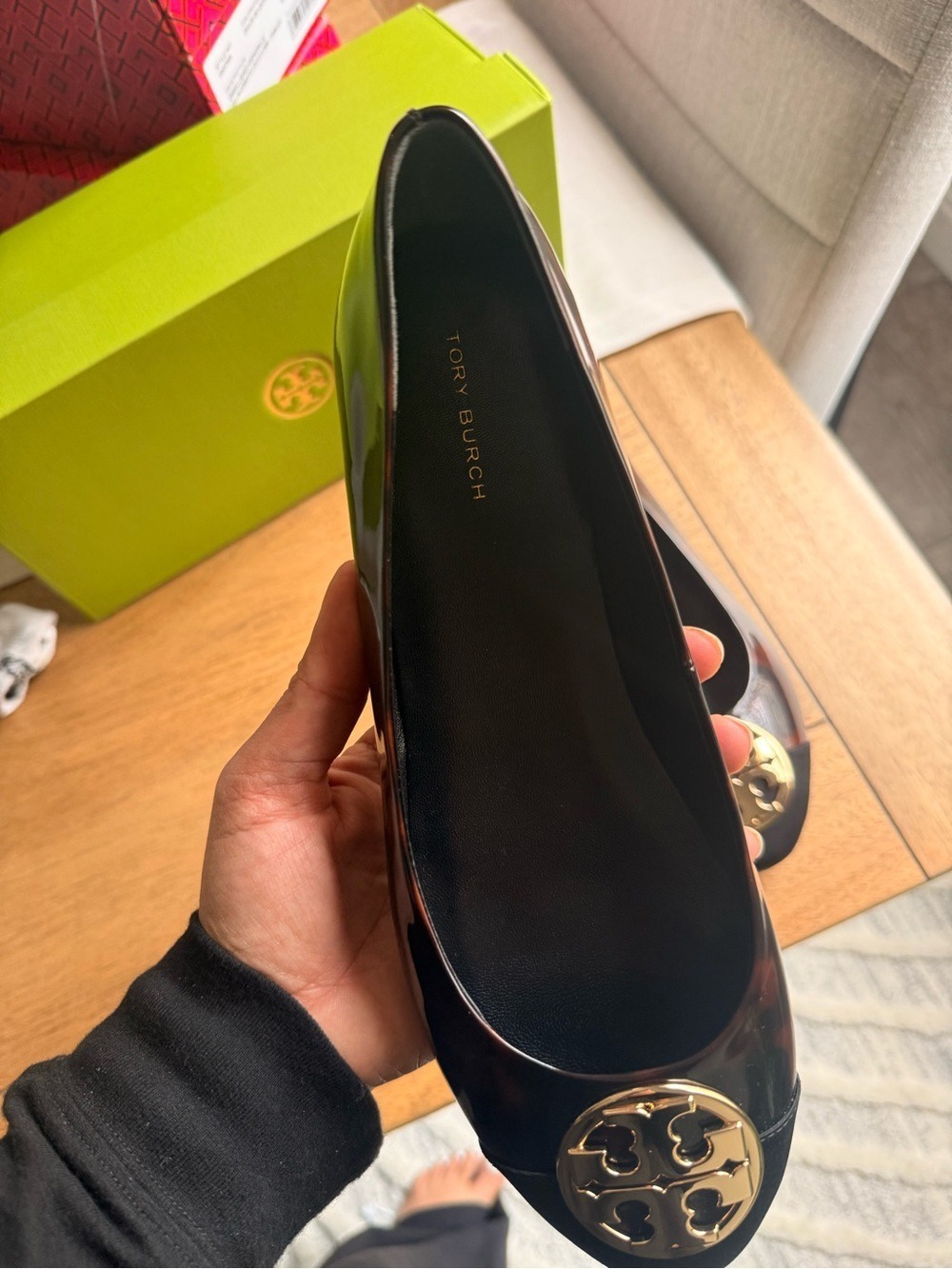 Tory Burch Chelsea Cap-Toe Ballet Flat In Tortoise Patent;SZ9 ;BlNIB;Ret $228 - Picture 6 of 7